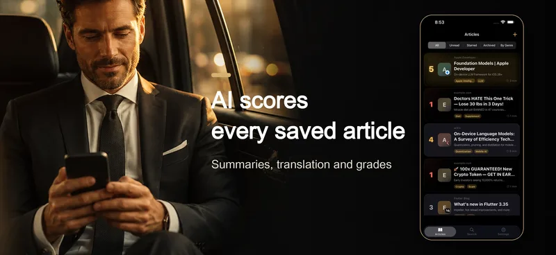 ReadItWiser — an AI read later app that summarizes and scores articles